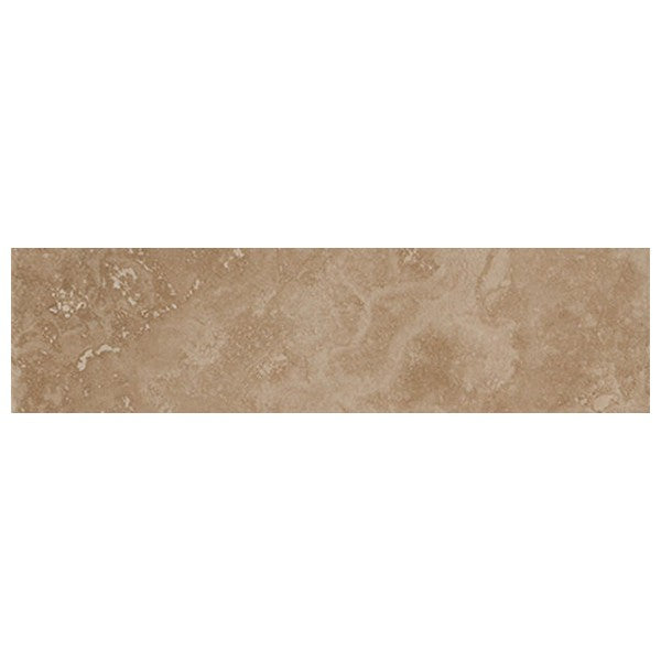 Happy Floors Cipriani 3" x 12" Pressed Natural Porcelain Bullnose, Noce, 3" x 12"