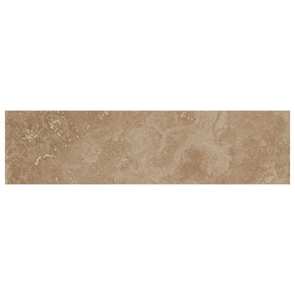 Happy Floors Cipriani 3" x 12" Pressed Natural Porcelain Bullnose, Noce, 3" x 12"