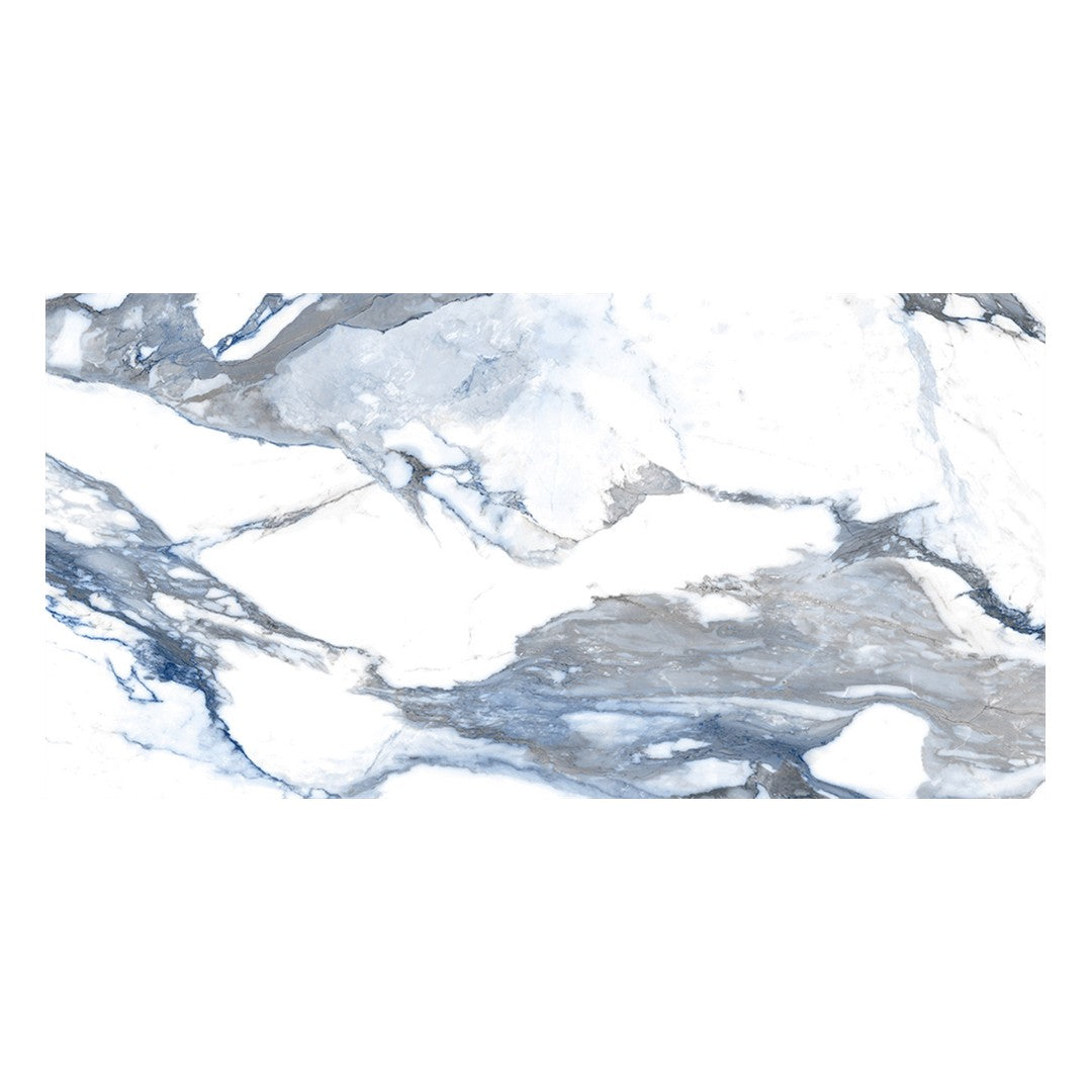 Happy Floors Crash 36" x 72" Rectified Polished Porcelain Tile, Blue, 36" x 72"
