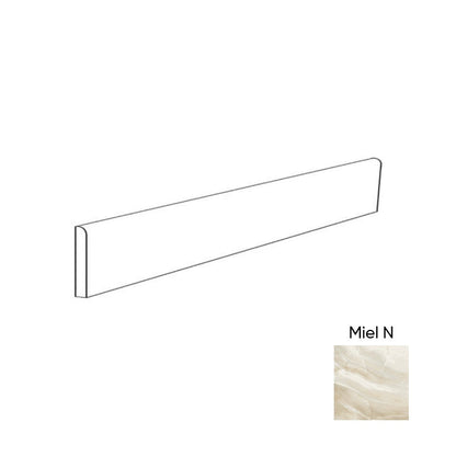 Happy Floors Athena 3" x 24" Rectified Natural Porcelain Bullnose, Miel, 3" x 24"