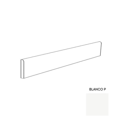Happy Floors Blanco 3" x 24" Rectified Polished Porcelain Bullnose, Blanco Polished, 3" x 24"