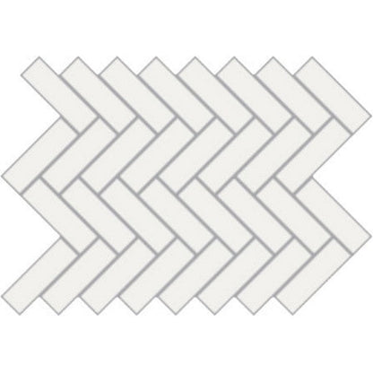 Happy Floors Blanco 9" x 12" Polished Porcelain 2" Herringbone Mosaic, Blanco Polished, 9" x 12"