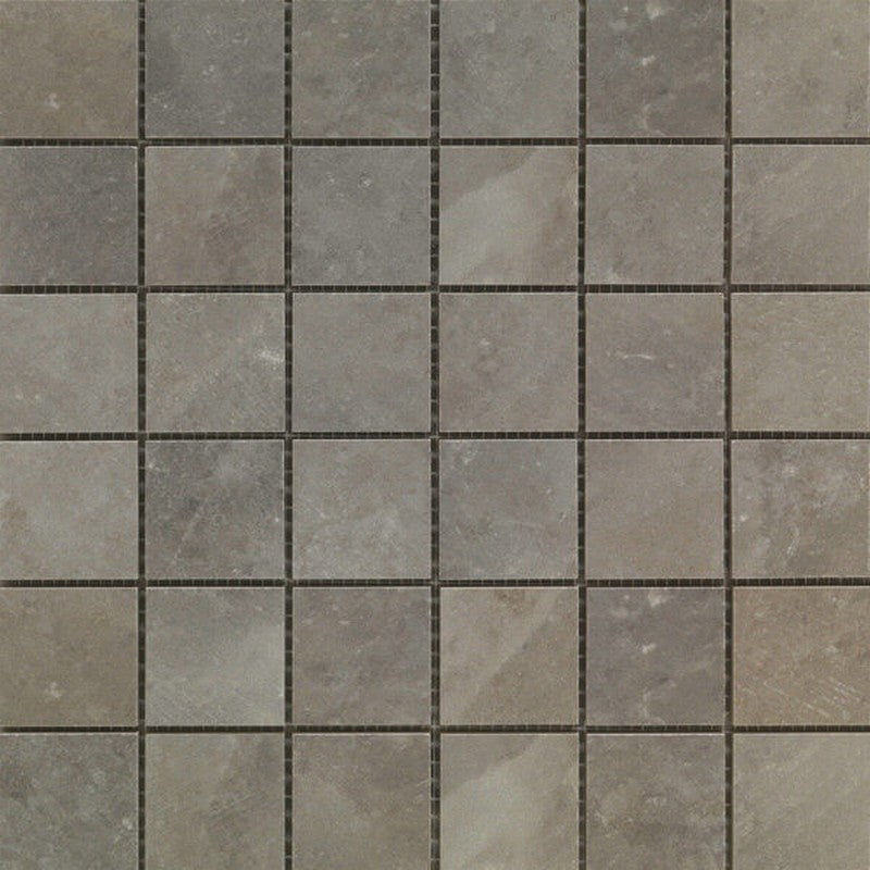 Happy Floors Salt Stone 12" x 12" Square Matte Porcelain 2" Mosaic, Ash, 12" x 12"