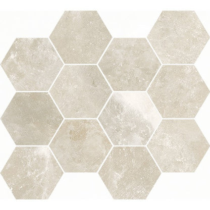 Happy Floors Salt Stone 12" x 14" Square Matte Porcelain Hexagon Mosaic, Desert, 12" x 14"