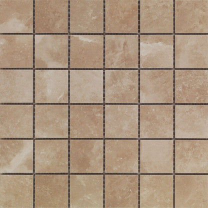 Happy Floors Salt Stone 12" x 12" Square Matte Porcelain 2" Mosaic, Terra, 12" x 12"