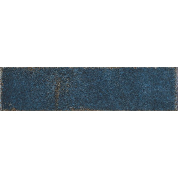 Happy Floors Vibrant 3" x 11" Glossy Porcelain Brick Wall Tile, Blue, 3" x 11"