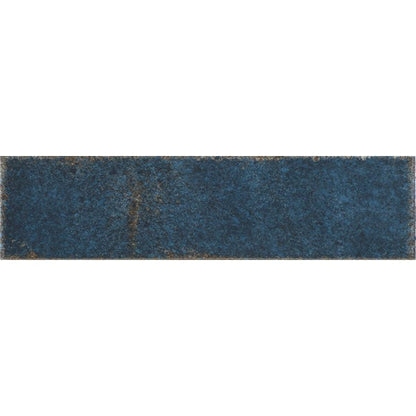 Happy Floors Vibrant 3" x 11" Glossy Porcelain Brick Wall Tile, Blue, 3" x 11"