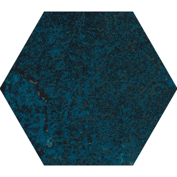 Happy Floors Vibrant 5" x 6" Glossy Porcelain Hexagon Wall Tile, Blue, 5" x 6"