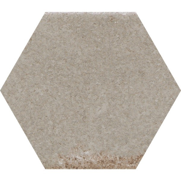 Happy Floors Vibrant 5" x 6" Glossy Porcelain Hexagon Wall Tile, Cream, 5" x 6"