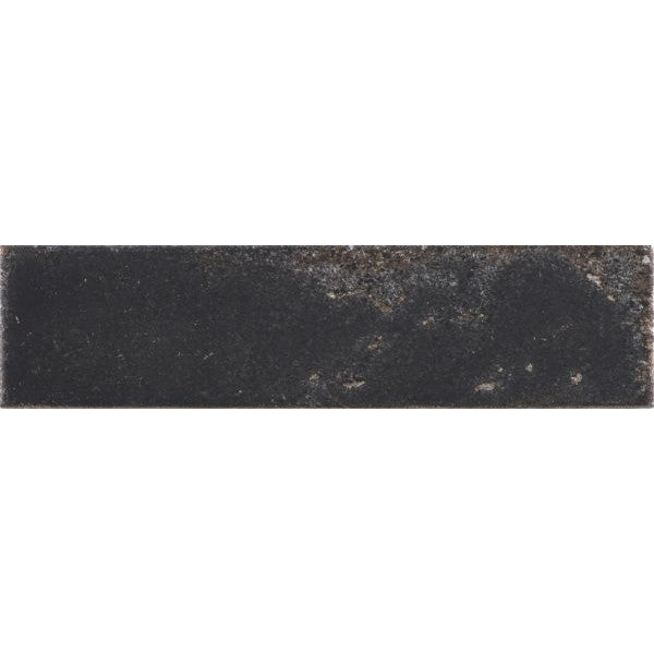 Happy Floors Vibrant 3" x 11" Glossy Porcelain Brick Wall Tile, Black, 3" x 11"