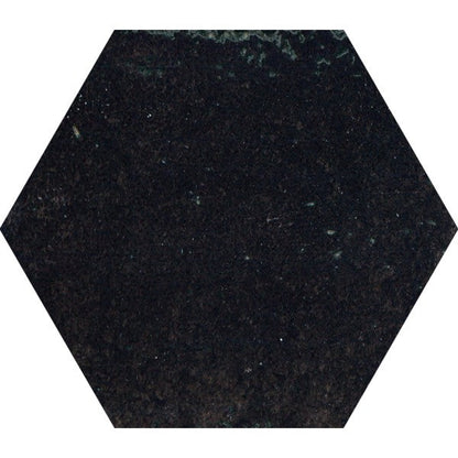 Happy Floors Vibrant 5" x 6" Glossy Porcelain Hexagon Wall Tile, Black, 5" x 6"