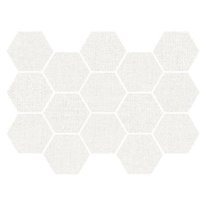 Happy Floors Fibra 12" x 14" Rectified Matte Porcelain 3" Hexagon Mosaic, Pale, 12" x 14"