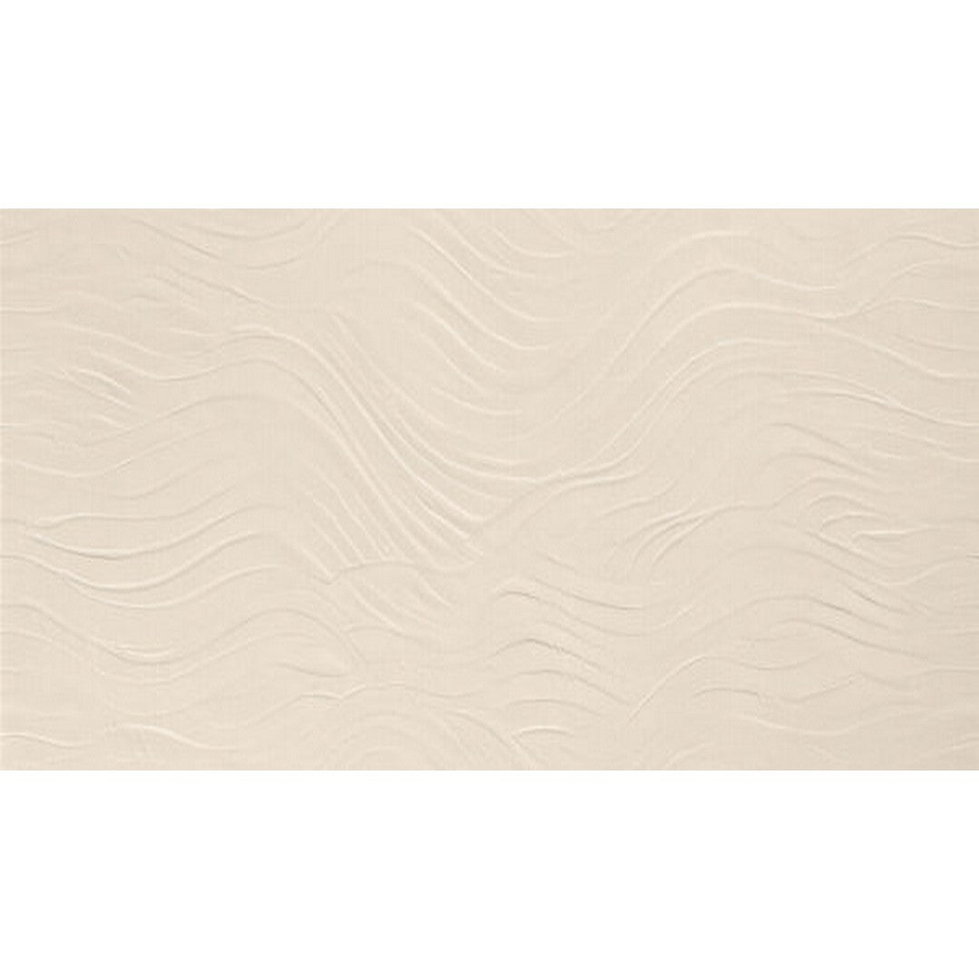 Happy Floors B-Natural 20" x 48" Rectified Matte Porcelain 3D Wave Wall Tile, Kaolin, 20" x 48"