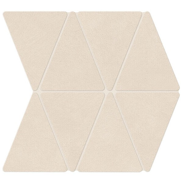 Happy Floors B-Natural 13.38" x 14.38" Matte Porcelain Rhombus Mosaic, Kaolin, 13.38" x 14.38"
