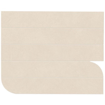 Happy Floors B-Natural 16" x 19.63" Matte Porcelain Piano Mosaic, Kaolin, 16" x 19.63"