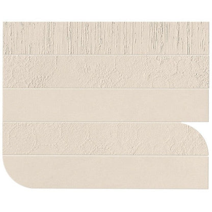 Happy Floors B-Natural 16" x 19.63" Matte Porcelain Piano Mixed Mosaic, Kaolin, 16" x 19.63"