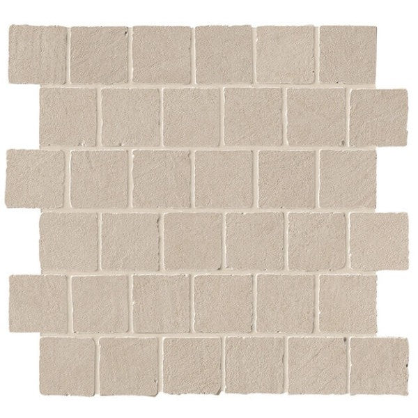 Happy Floors B-Natural 12.25" x 12.25" Matte Porcelain 2" Tumbled Mosaic, Ash, 12.25" x 12.25"