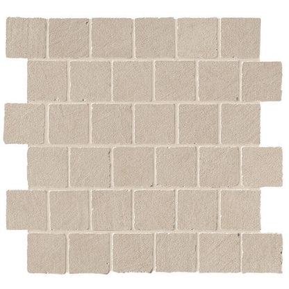 Happy Floors B-Natural 12.25" x 12.25" Matte Porcelain 2" Tumbled Mosaic, Ash, 12.25" x 12.25"