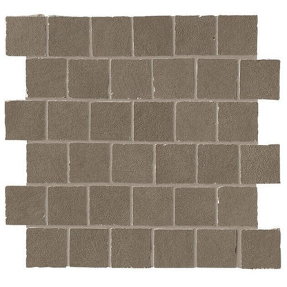 Happy Floors B-Natural 12.25" x 12.25" Matte Porcelain 2" Tumbled Mosaic, Umber, 12.25" x 12.25"