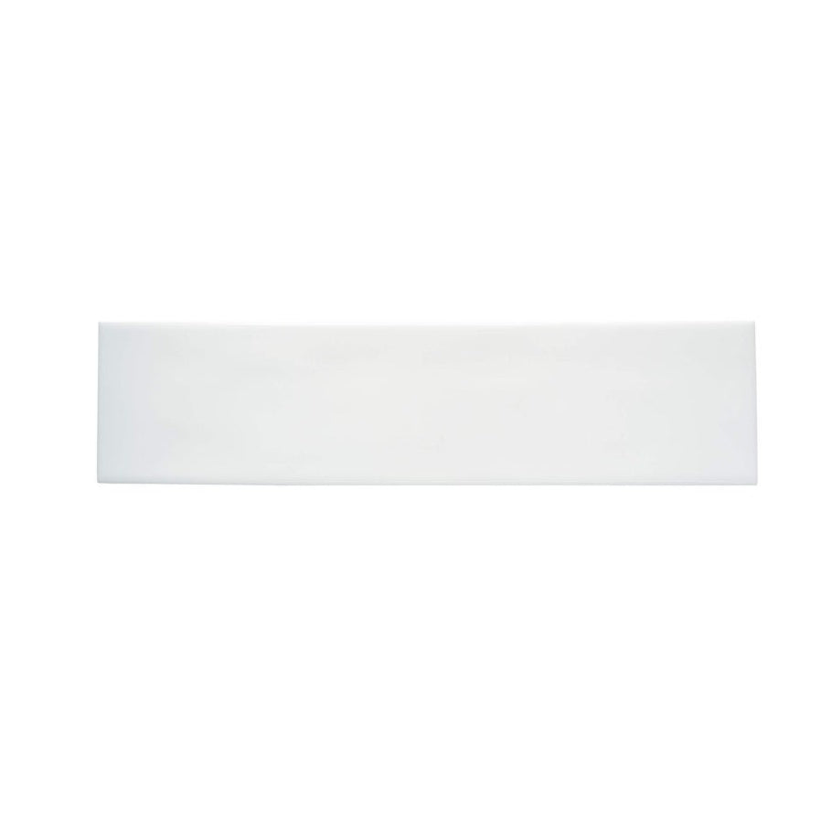 Happy Floors Artisan 4" x 16" Pressed Glossy Ceramic Wall Tile, White, 4" x 16"