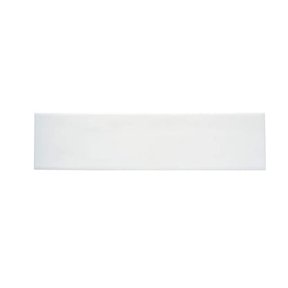 Happy Floors Artisan 4" x 16" Pressed Glossy Ceramic Wall Tile, White, 4" x 16"