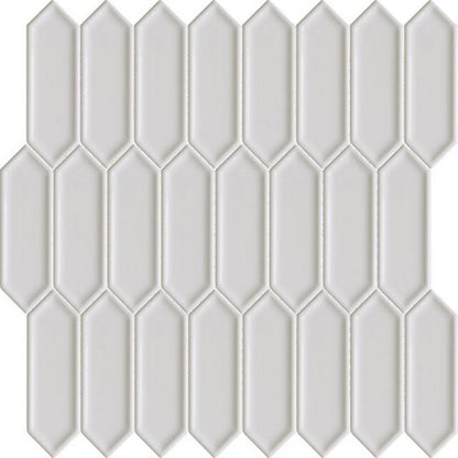 Happy Floors Artisan 12" x 12" Glossy Ceramic Picket Mosaic, Albar, 12" x 12"