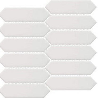 Happy Floors Artisan 11" x 11.5" Glossy Porcelain Picket Mosaic, Albar, 11" x 11.5"