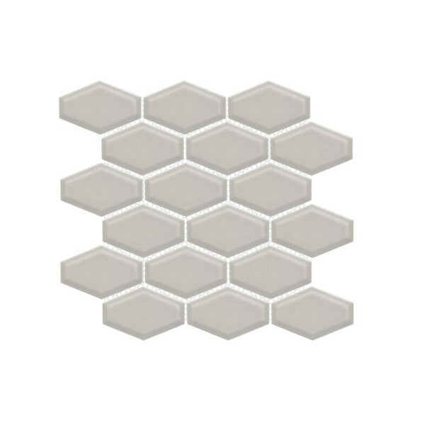 Happy Floors Artisan 10.5" x 11" Glossy Porcelain Elongated Hexagon Mosaic, Taupe, 10.5" x 11"