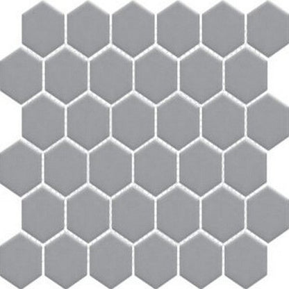 Happy Floors Artisan 11" x 12.5" Porcelain 2" Hexagon Mosaic, Grey, 11" x 12.5"