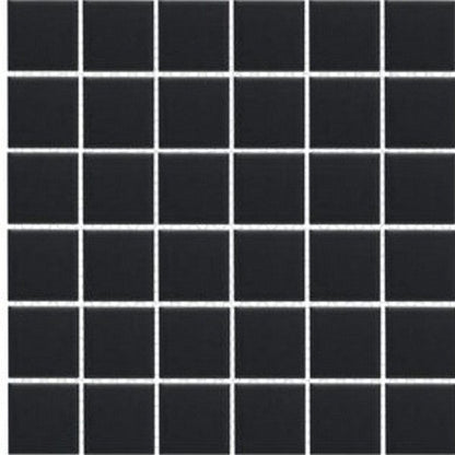 Happy Floors Artisan 12" x 12" Grip Porcelain 2" Mosaic, Black, 12" x 12"