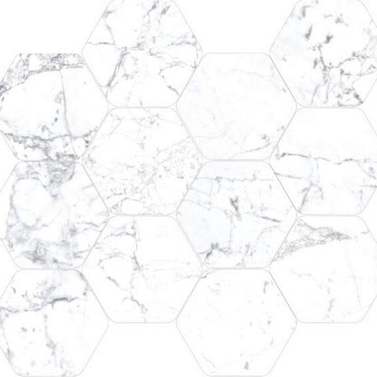 Happy Floors Kobe 12" x 13.5" Natural Porcelain Hexagon Mosaic, Statuarietto, 12" x 13.5"