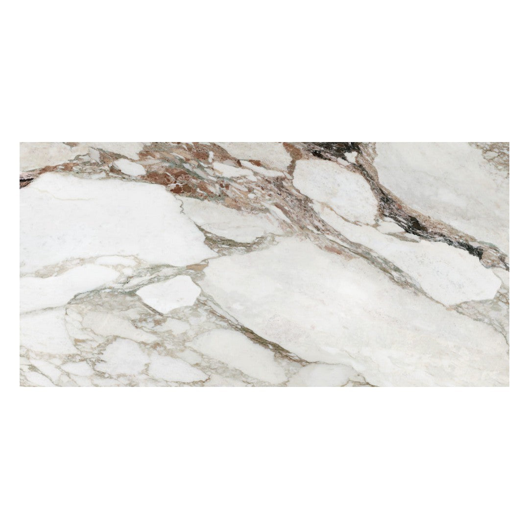 Happy Floors Kobe 24" x 48" Rectified Natural Porcelain Tile, Calacatta Viola, 24" x 48"
