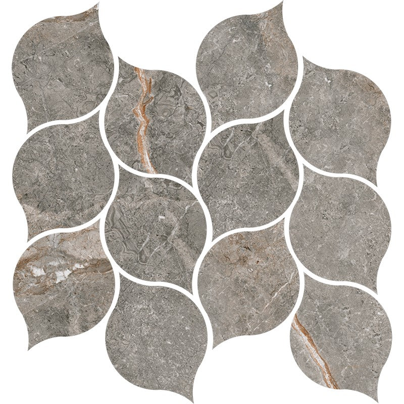 Happy Floors Toscana 11" x 13" Matte Porcelain Leaf Mosaic