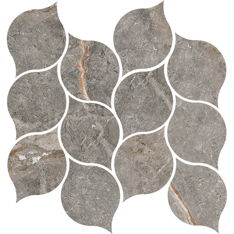 Happy Floors Toscana 11" x 13" Matte Porcelain Leaf Mosaic