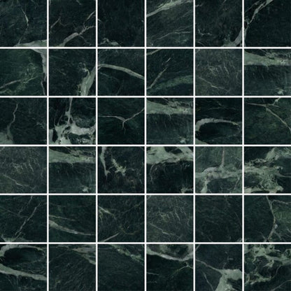 Happy Floors Kobe 12" x 12" Natural Porcelain 2" Mosaic, Verde, 12" x 12"