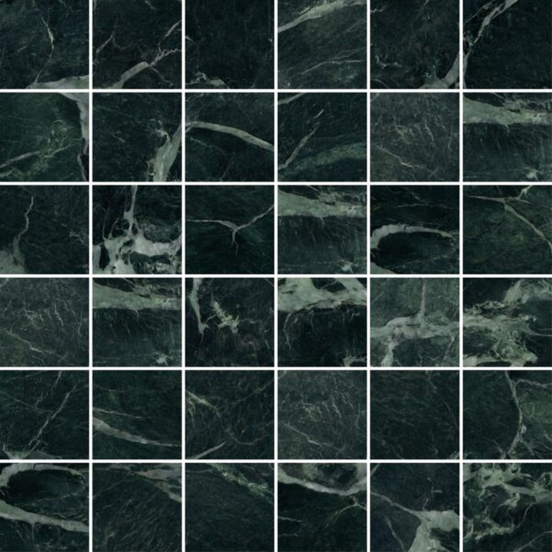 Happy Floors Kobe 12" x 12" Polished Porcelain 2" Mosaic, Verde, 12" x 12"