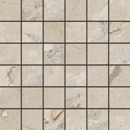 Happy Floors Eva 12" x 12" Matte Porcelain 2" Mosaic, Sand, 12" x 12"