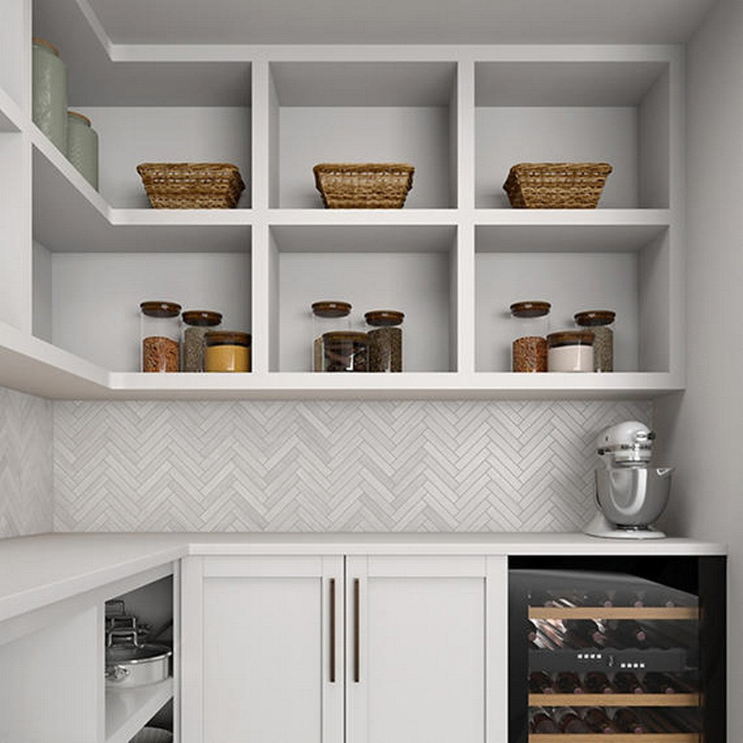 American Olean Ascend 14.63" x 17.38" Honed Natural Stone Chevron Mosaic