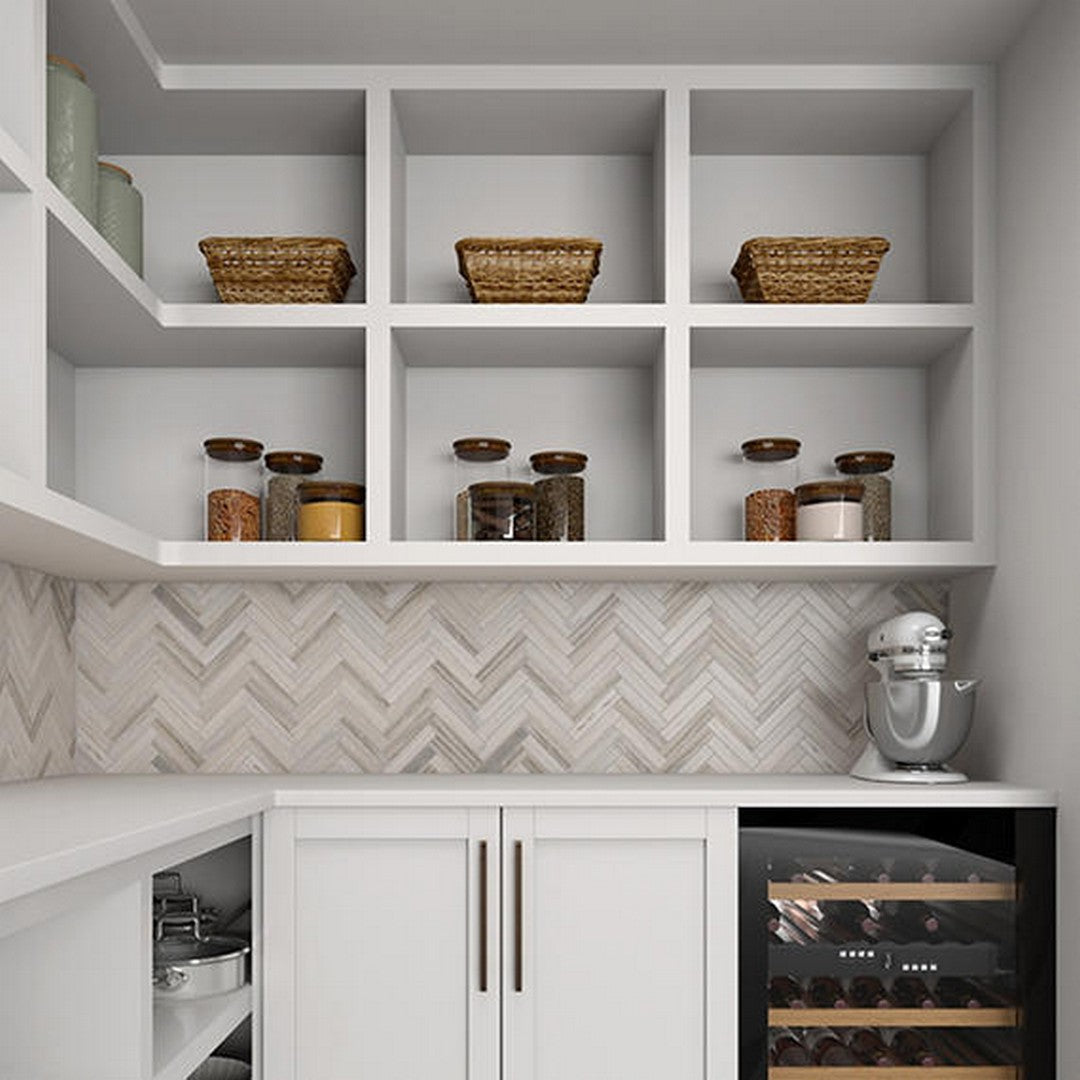 American Olean Ascend 14.63" x 17.38" Honed Natural Stone Chevron Mosaic
