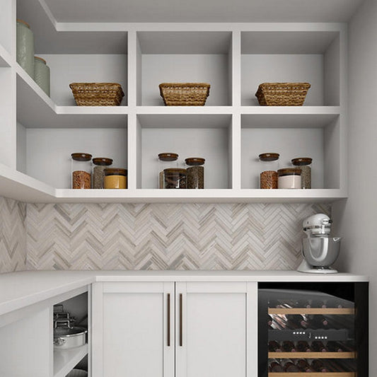 American Olean Ascend 14.63" x 17.38" Honed Natural Stone Chevron Mosaic