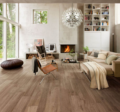 Happy Floors Alpi 12" x 48" Rectified Natural Porcelain Tile, Tortora, 12" x 48"