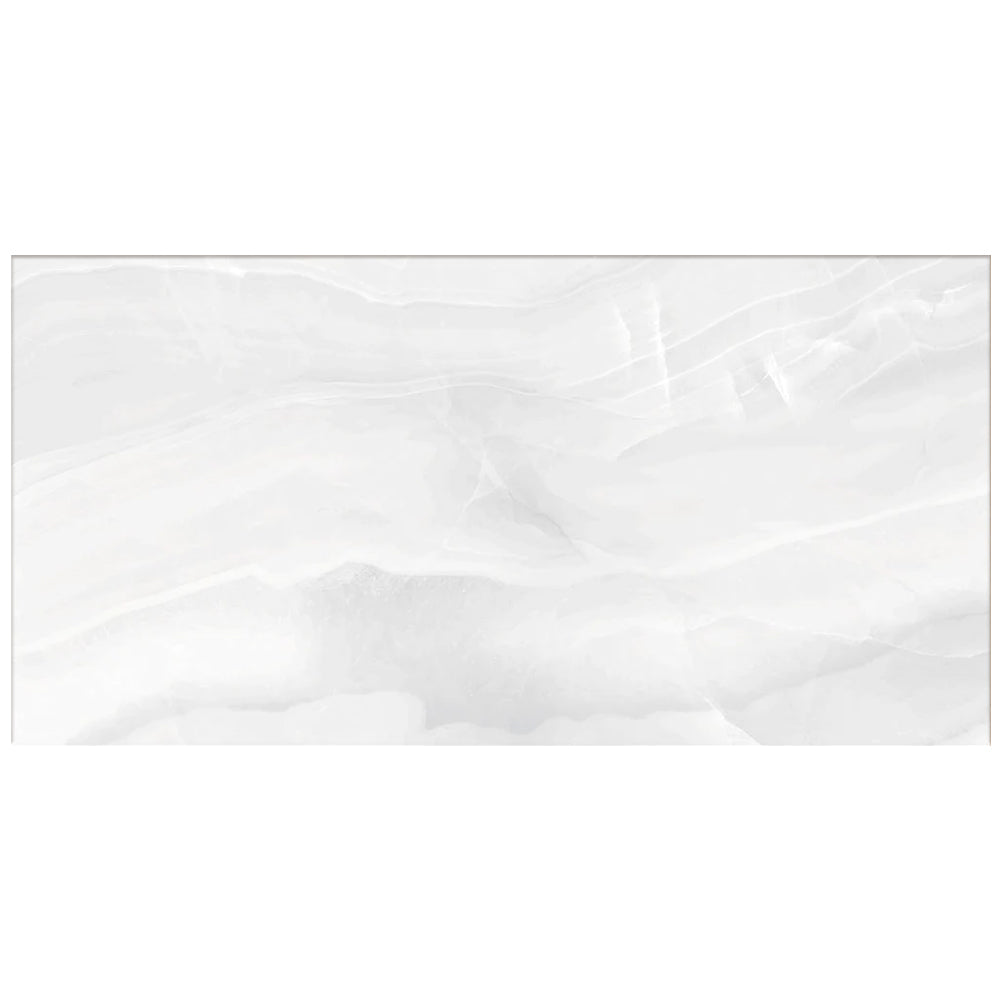 Happy Floors Athena 12" x 24" Rectified Polished Porcelain Tile, Blanc, 12" x 24"