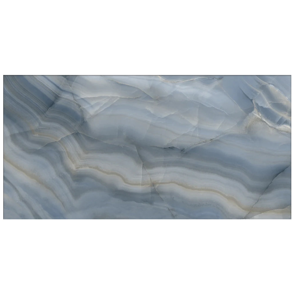 Happy Floors Athena 12" x 24" Rectified Polished Porcelain Tile, Cielo, 12" x 24"
