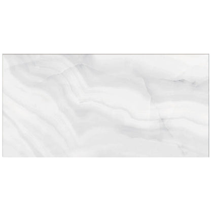 Happy Floors Athena 24" x 48" Rectified Polished Porcelain Tile, Blanc, 24" x 48"