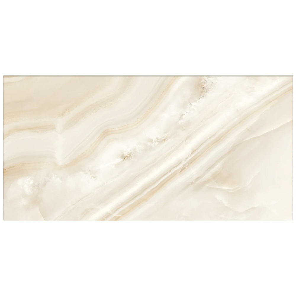 Happy Floors Athena 24" x 48" Rectified Polished Porcelain Tile, Miel, 24" x 48"