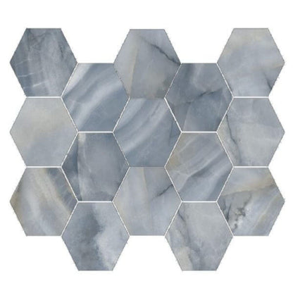 Happy Floors Athena 10" x 14" Polished Porcelain Mosaic, Cielo, 10" x 14"