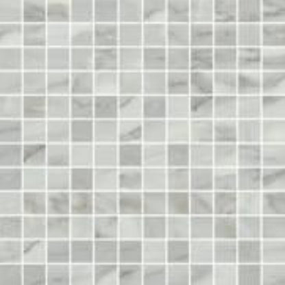 Happy Floors Bardiglio 12" x 12" Natural Porcelain 1" Mosaic, Grigio, 12" x 12"