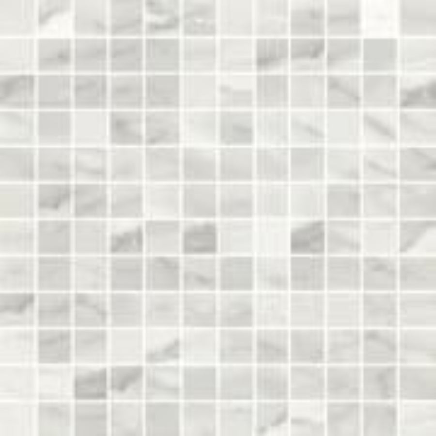 Happy Floors Bardiglio 12" x 12" Polished Porcelain 1" Mosaic, Bianco, 12" x 12"