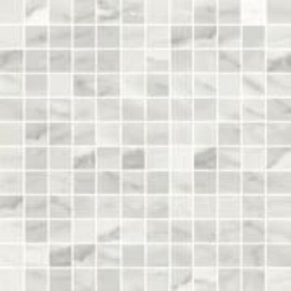 Happy Floors Bardiglio 12" x 12" Polished Porcelain 1" Mosaic, Bianco, 12" x 12"