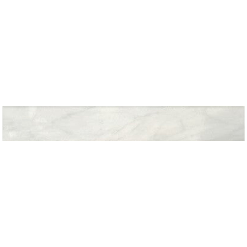 Happy Floors Bardiglio 3" x 24" Rectified Polished Porcelain Bullnose, Bianco, 3" x 24"